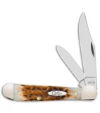 Case Copperhead Pocket Knife 3.875" Peach Seed Jig Amber Bone 30091