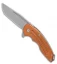 Jake Hoback Knives Husky Frame Lock Knife Natural Micarta (3.8" Stonewash)
