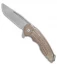 Jake Hoback Knives Husky Frame Lock Knife OD Green Micarta (3.8" Stonewash)