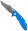 Hinderer Knives XM-18 3.5 Bowie Frame Lock Knife Blue G-10 (Battle Black)