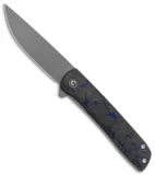 CIVIVI Brad Zinker Bo Liner Lock Knife Blue Carbon Fiber (2.9" Stonewash)