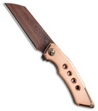 Dew Hara Custom Ray Liner Lock Knife Copper (3.5" Copperized VG-10)