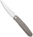 Real Steel G5 Compact  Metamorph Front Flipper Knife Gray Aluminum (3" Satin)