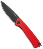 Acta Non Verba Knives Z200 Liner Lock Knife Red G-10 (3.5" Black DLC)