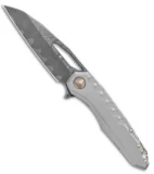 Marfione Custom Knives Sigil Flipper Knife Titanium (3.5" Damascus)