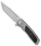 Sharp By Design Micro Evo Typhoon Tanto Knife Ti/Marble CF (3" Satin)