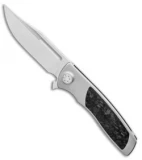 Sharp By Design Micro Evo Typhoon Bowie Knife Ti/Marble CF (3" Satin)