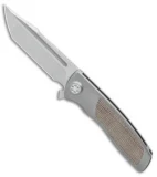 Sharp By Design Micro Evo Typhoon Tanto Knife Ti/Green Micarta (3" Satin)