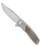 Sharp By Design Micro Evo Typhoon Bowie Knife Ti/Green Micarta (3" Satin)