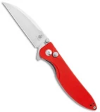 Kizer Vanguard Swaggs Swayback Button Lock Knife Red G-10 (3" Stonewash) V3566N3