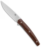 Brad Zinker Custom Swayfront Liner Lock Knife Natural Canvas Micarta (3.8" SW)
