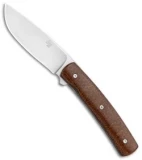 Brad Zinker Custom FR Liner Lock Knife Natural Burlap Micarta (3.25" SW)
