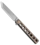 Brad Zinker Custom Miscreant Frame Lock Flipper Knife Bronze Ti (3.375" BB/SW)