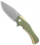 Kansept Knives Hellx  Liner Lock Knife OD Green G-10/Bronze (3.62" Gray D2)