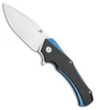 Kansept Knives Willumsen Hellx  Liner Lock Knife Black G-10/Blue (3.62" SW D2)