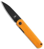 Kizer Vanguard Feist Front Flipper Translucent Orange G-10 (2.8" Black) - BD1N