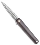 MKM Zieba Flame Dagger Frame Lock Knife Limited Edition CF (2.9" Damascus)