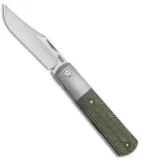 Pena Knives X-Series Barlow Front Flipper Knife - Green Micarta