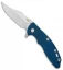 Hinderer Knives XM-18 3.5 Bowie Frame Lock Knife Blue/Black (Stonewash)