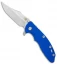 Hinderer Knives XM-18 3.5 Bowie Frame Lock Knife Blue/Blue G-10 (Stonewash)