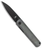 Kizer Lundquist Feist Front Flipper Knife Black Micarta (2.8" Black)