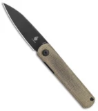 Kizer Lundquist Feist Front Flipper Knife Green Micarta (2.8" Black)