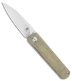 Kizer Lundquist Feist Front Flipper Knife Green Micarta (2.8" Stonewash)