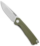 Acta Non Verba Knives  Z200 Liner Lock Knife Olive G-10 (3.5" Stonewash)