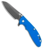 Hinderer Knives XM-24 4.0 Sheepsfoot Flipper Knife Blue G-10 Battle Black (DLC)