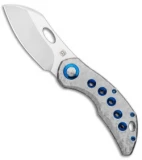 Olamic Cutlery Busker Largo Frosty Holes Blue Nugget Accents  (2.5" Satin)