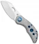 Olamic Cutlery Busker Largo Frame Lock Frosty Holes Blue Accents (2.5" Satin)