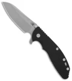 Hinderer Knives XM-24 4.0 Sheepsfoot Flipper Knife WF Black G-10 (Working)