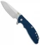 Hinderer Knives XM-24 4.0 Sheepsfoot Flipper Knife Stonewash Blue/Black G10 (SW)