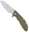 Hinderer Knives XM-24 4.0 Sheepsfoot Flipper Knife OD Green G-10 (Stonewash)