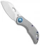 Olamic Cutlery Busker Largo Frame Lock Knife Lightblast Ti Blue (2.5" Satin)