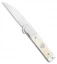 Finch Knife Co. Holliday Frame Lock Knife White Ox Bone (3.1" Satin)