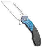 DSK Tactical VX-P Knife Blue Hammered Titanium/Carbon Fiber (4.25" Satin)