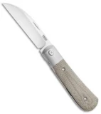 Pena Knives X-Series Swayback Front Flipper Knife Green Micarta (2.9" Satin)