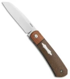 Pena Knives Custom Apache Front Flipper Knife Green Burlap Micarta (2.75" Satin)