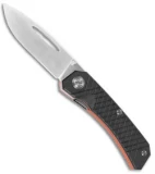 Real Steel Akuma Liner Lock Knife Black G-10/Orange Liners (3.8" Satin)
