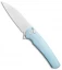 Pro-Tech Malibu Wharncliffe Plunge Lock Flipper Knife Blue Titanium (3.3" SW)