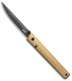 CRKT CEO Liner Lock Blade HQ Exclusive Knife Brass (3.11" Black Stonewash D2)