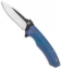 QSP Woodpecker Frame Lock Knife Blue Titanium Wave (3.75" Two Tone)