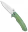 QSP Woodpecker Frame Lock Knife Green Titanium Wave (3.75" Satin)