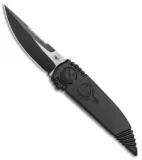 Paragon Phoenix Knife Black Drop Point  (3.8" Two-Tone Black Plain/Serr)