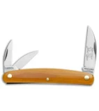 GEC #62 Farm & Field 3.875" Pocket Carver Knife Natural Linen Micarta
