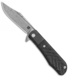 Artisan Cutlery Small Hyperion Bolster Lock Knife CF/Black Ti (3" Damascus)