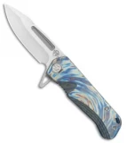 Medford Proxima Frame Lock Flipper Blue Flamed/Flamed Ti (3.875" Tumbled)