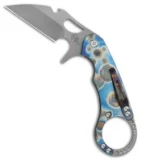 Medford Burung Frame Lock Knife w/ Bottle Opener Flamed Blue Ti (3.2" Tumbled)