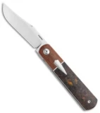 Pena Knives Custom Front Flipper Liner Lock Knife Barlow (2.875" Satin)